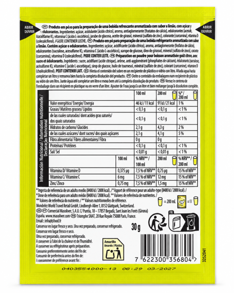 Refresco Instantáneo Tang Limón 30 g